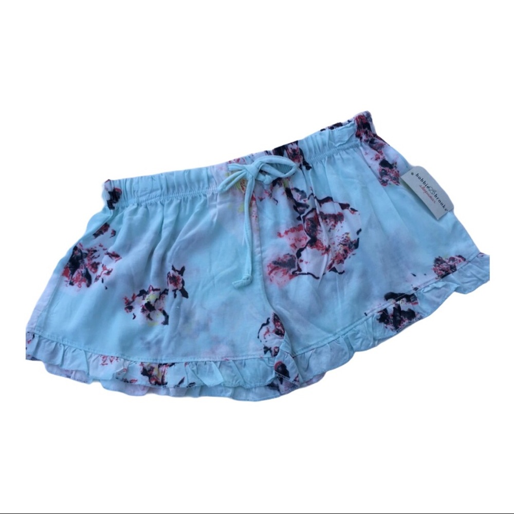 Pajama shorts mint green floral soft Small